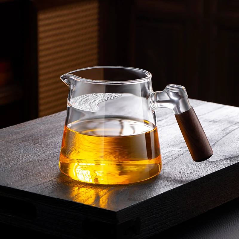 木把玻璃茶壶月牙过滤茶水分离绿茶泡茶器电陶炉煮茶透明公道杯