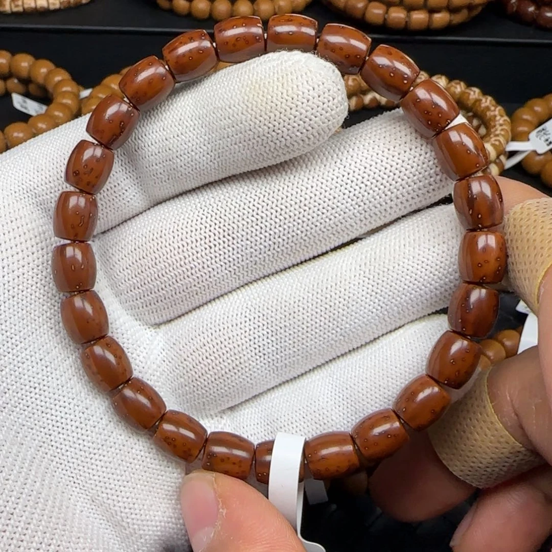 手串紫金鼠8.1mm实心直切（咖皮老料）清仓价101