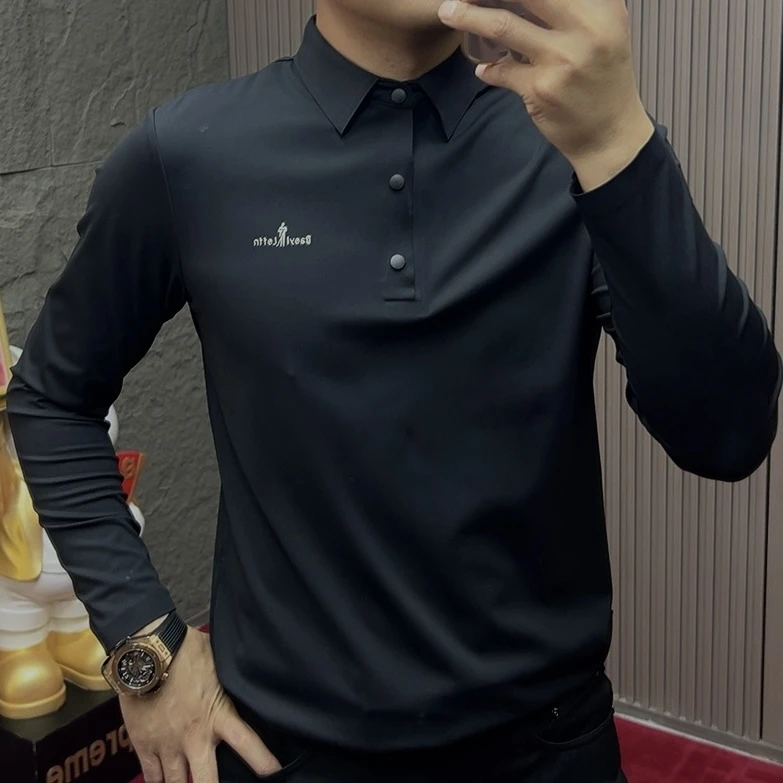 9802#polo常规宽松型长袖男装轻奢秋冬Polo衫修身型厚款