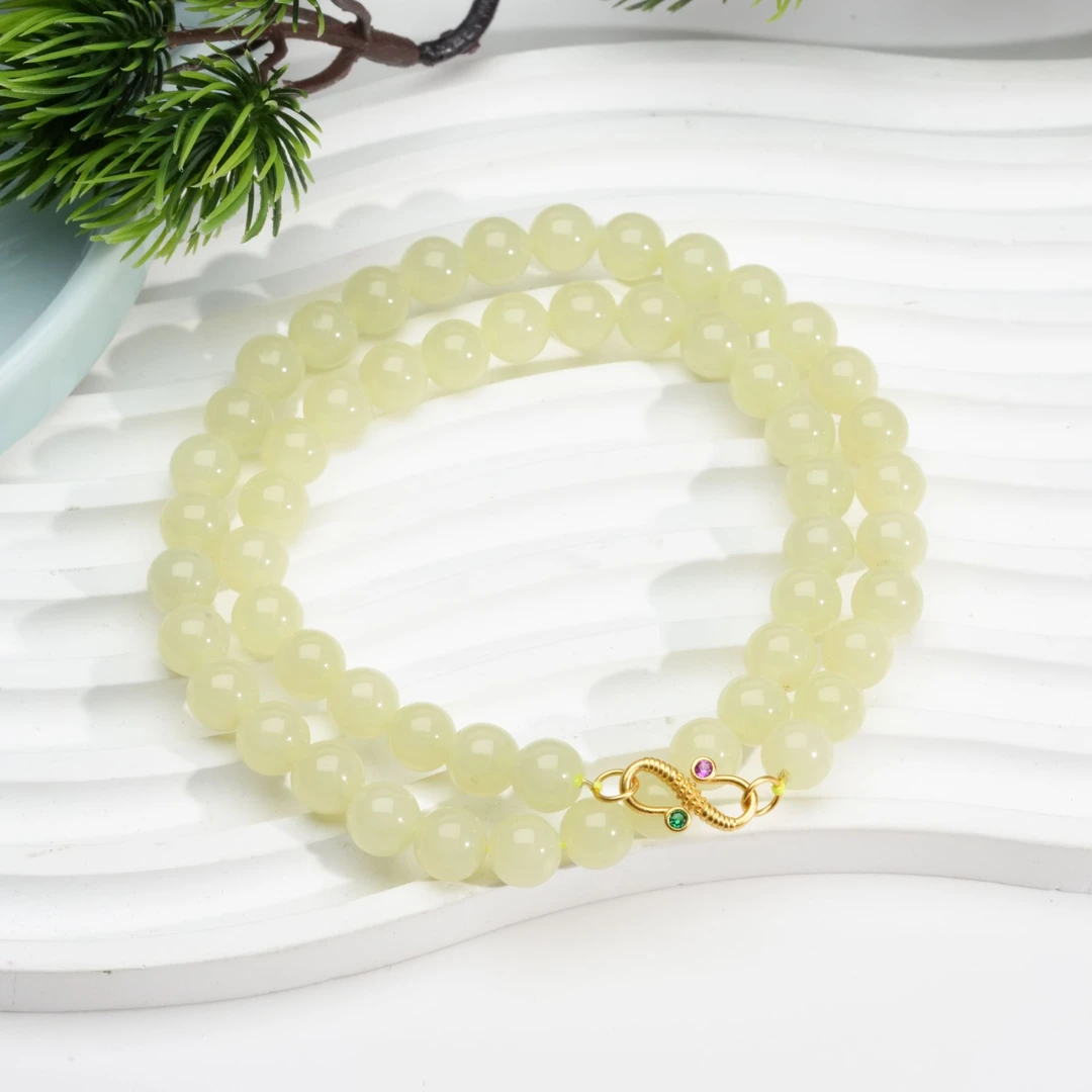 【小北严选】和田玉圆珠项链约7.5mm+【多样性发一件】-AH09X887