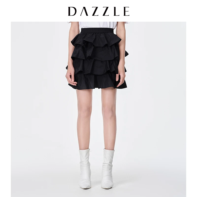 DAZZLE地素花边a字一步半身裙短裙2D2S225