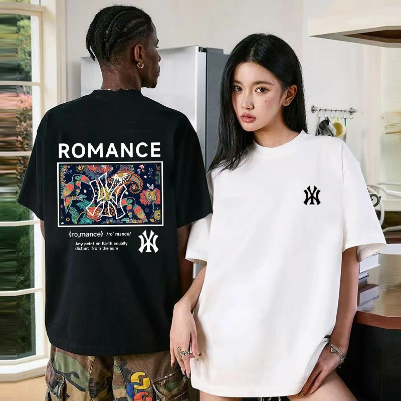 【品牌正品】夏季时尚百搭圆领T恤上衣男女同款情侣休闲短袖-244