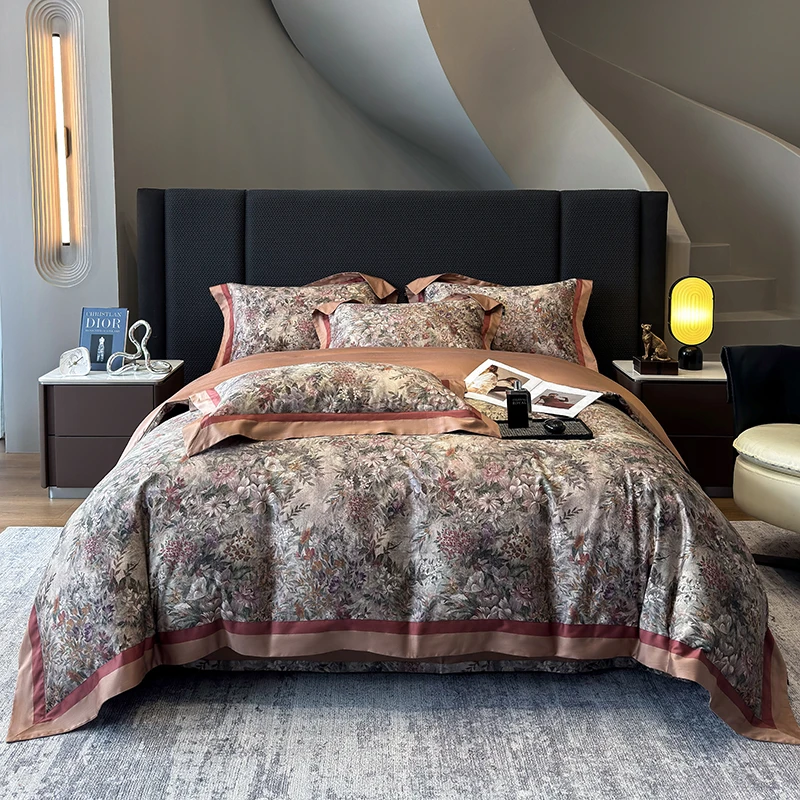 丽人凯高支高密全棉数码印花长绒棉四件套梦境花园-（东）被套