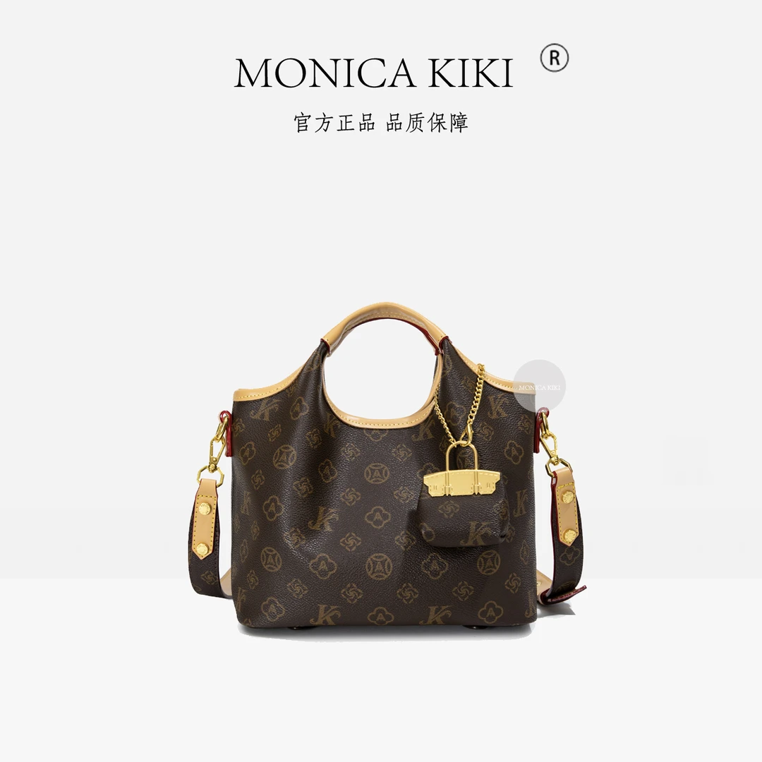 2025新款百搭印花单肩斜挎菜篮子8181杏色