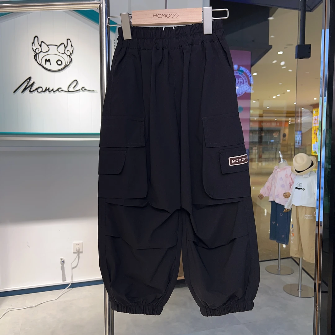 MOMOCO玛米玛卡春秋新款男童百搭时尚黑色工装裤77230354018