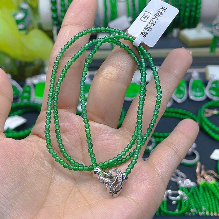 翡翠颈饰未镶嵌圆珠项链2.5