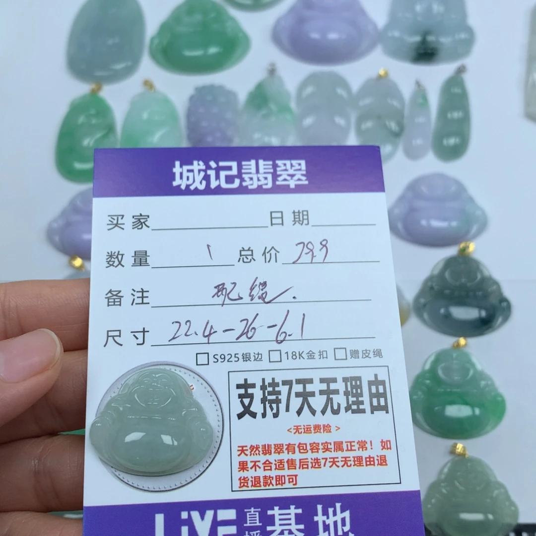 翡翠未镶嵌颈饰天然