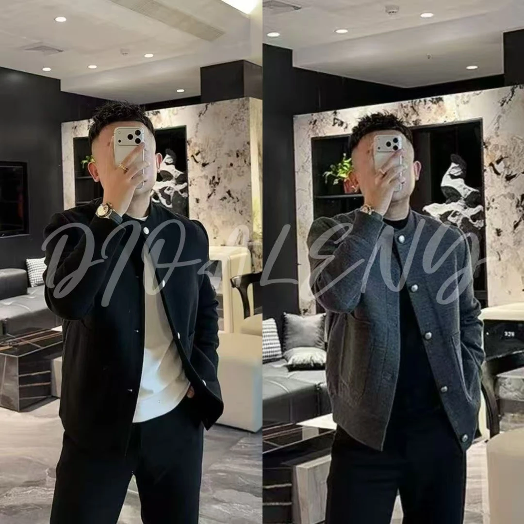 【帅老板】21113秋冬轻奢男士绵羊毛混纺休闲羽绒服