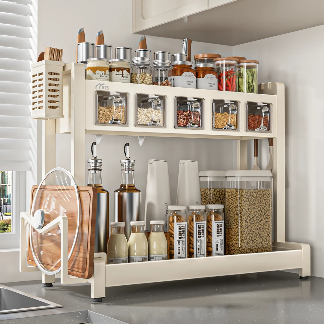 厨房调料置物架台面佐料刀架家用多功能调味品多层油盐酱醋收纳盒