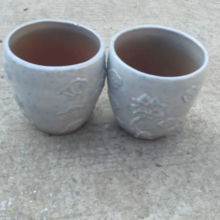 红陶17/20瑕疵两个盆