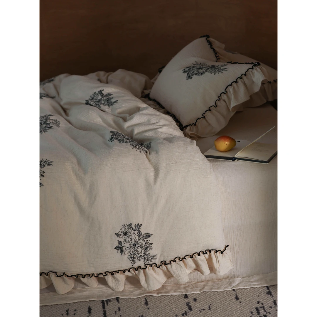 【晴美】棉麻绣花四件套-香颂