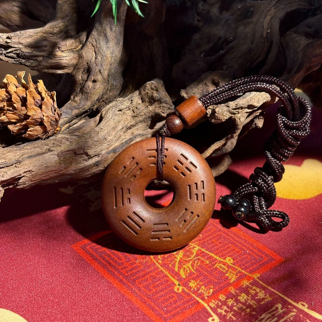 山西财神楼 福禄枣木牌 平安扣