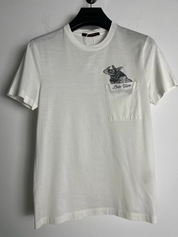 未使用 LouisVuitton/路易威登 XS*1/口袋logo刺绣短袖/05579/JP