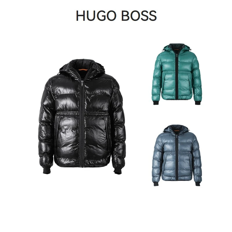 Hugo Boss雨果博斯 男士orange系列小徽标饰片连帽棉服50498234