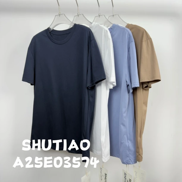 【SHUTIAO】2025夏季：新款小众设计款T恤A25E03574