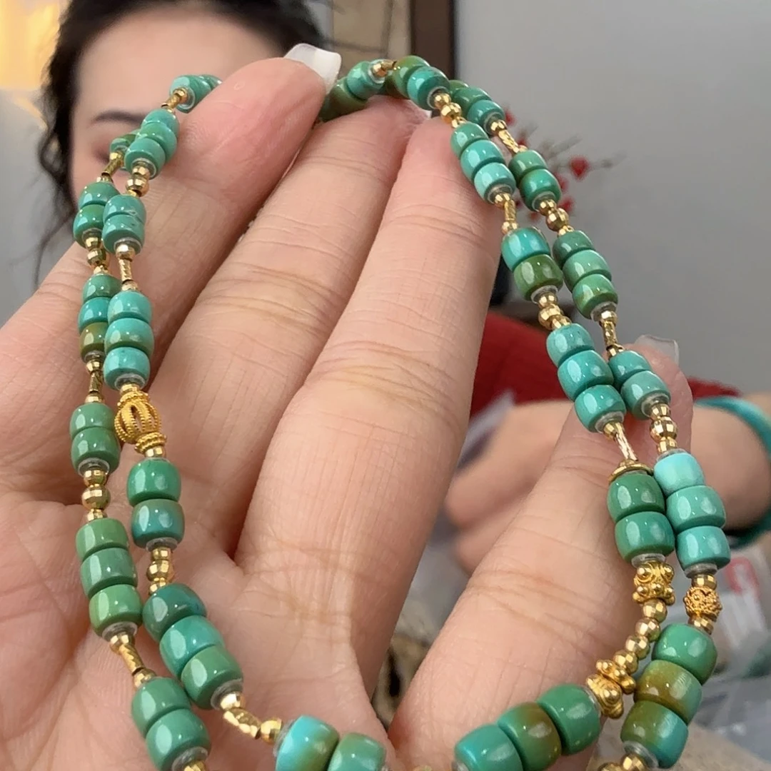 绿松石18K金镶嵌珠宝奇石