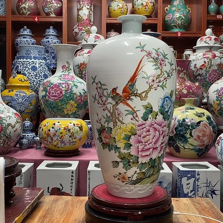 景德镇陶瓷手工手绘花瓶摆件