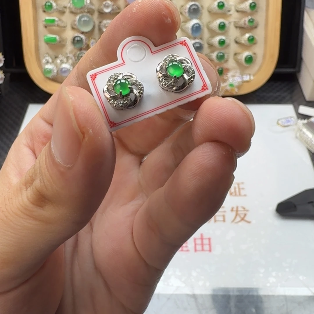 颈饰银S925镶嵌翡翠天然缅甸翡翠A货