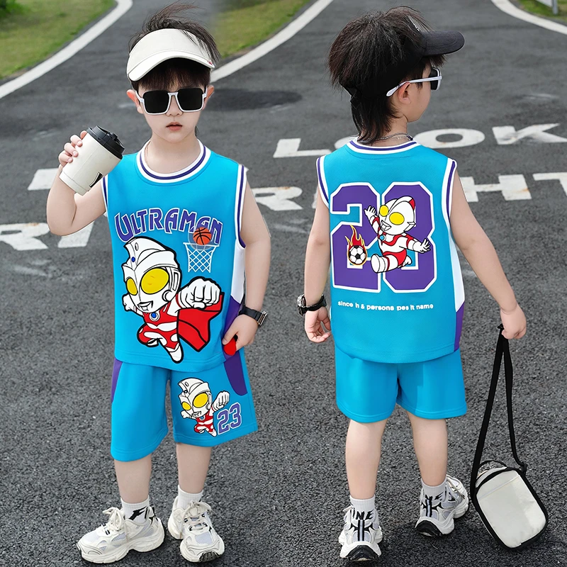 男童夏装套装2025年款宝宝夏季薄款衣服帅气小男孩奥特曼潮牌服装