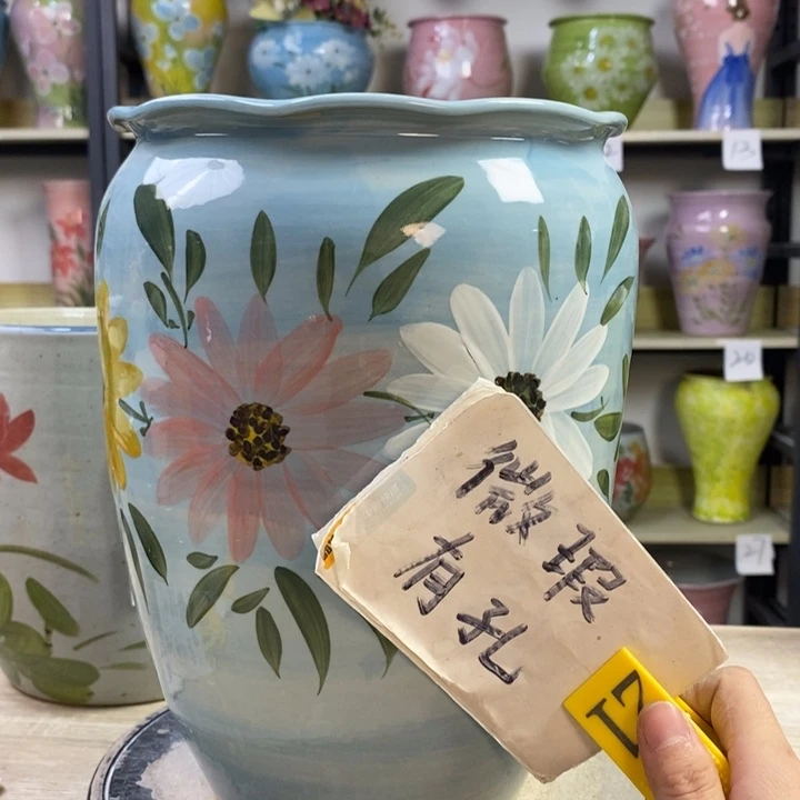 景德镇手工手绘陶瓷花盆