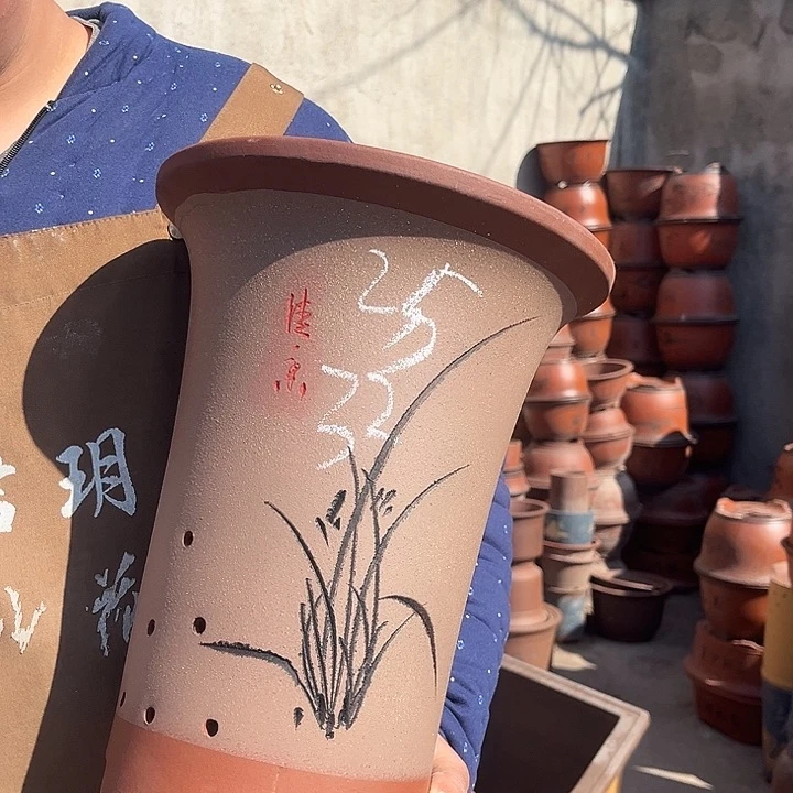 紫砂紫砂花盆盆栽