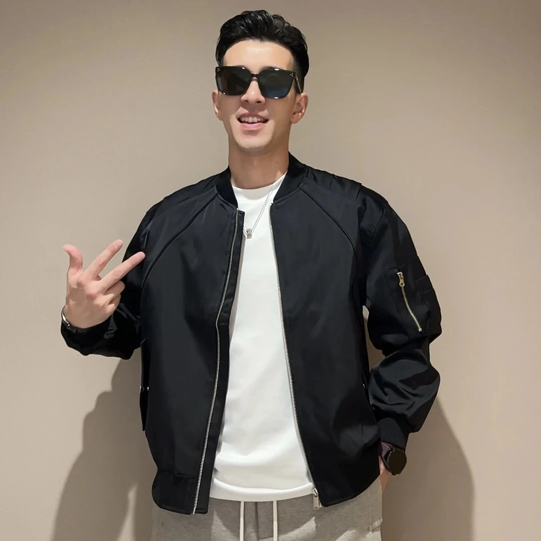 CAO SIR休闲男款外套美式飞行员拼接夹克时尚百搭韩版简约棒球领