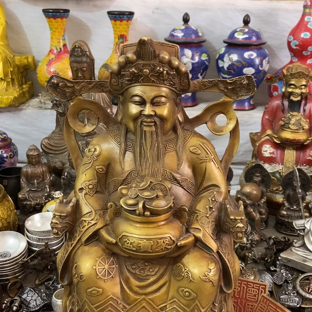 磨***头老杨双铜摆件，老杨黄铜