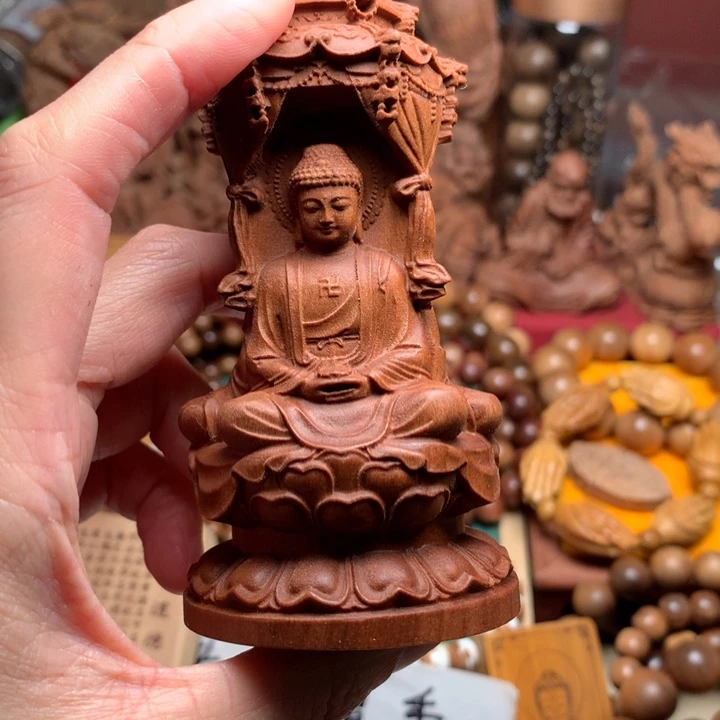 檀香木把件老山檀西方三圣