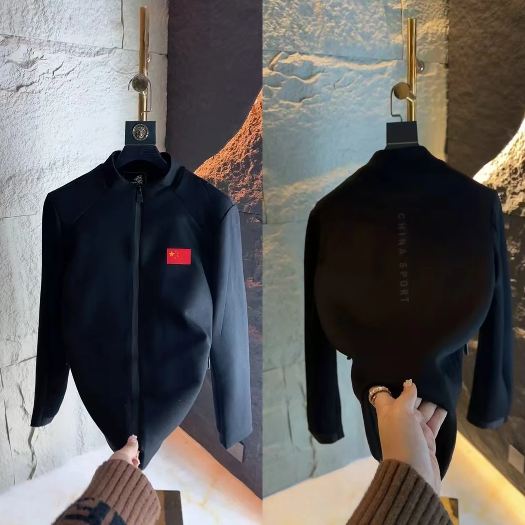 新款时尚潮流设计师欧洲奢潮百搭时尚高端大气精品纯色外套夹克