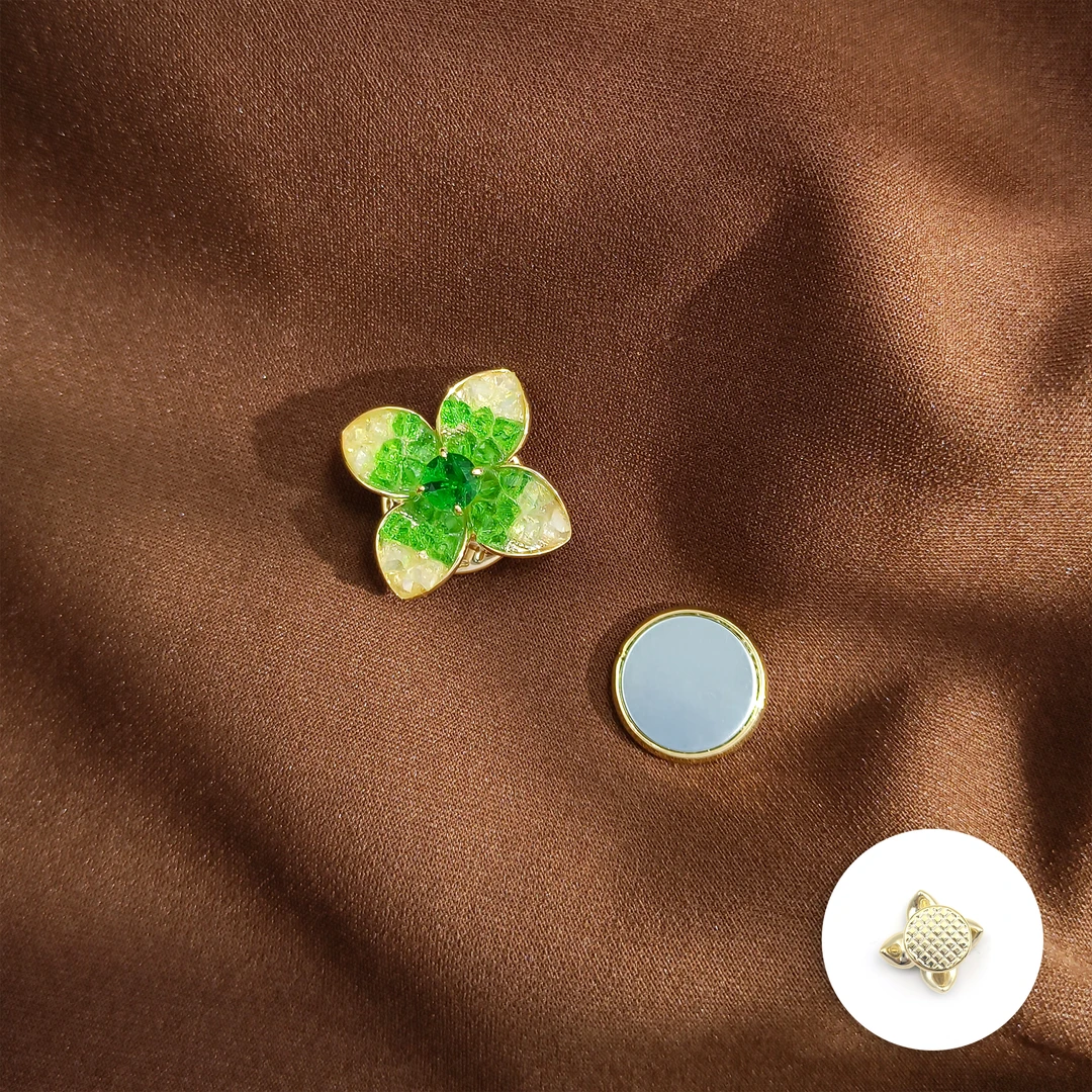 铜合金合成锆石胸针 WLY-006638【青蔷语心】 胸针简约百搭时尚精致