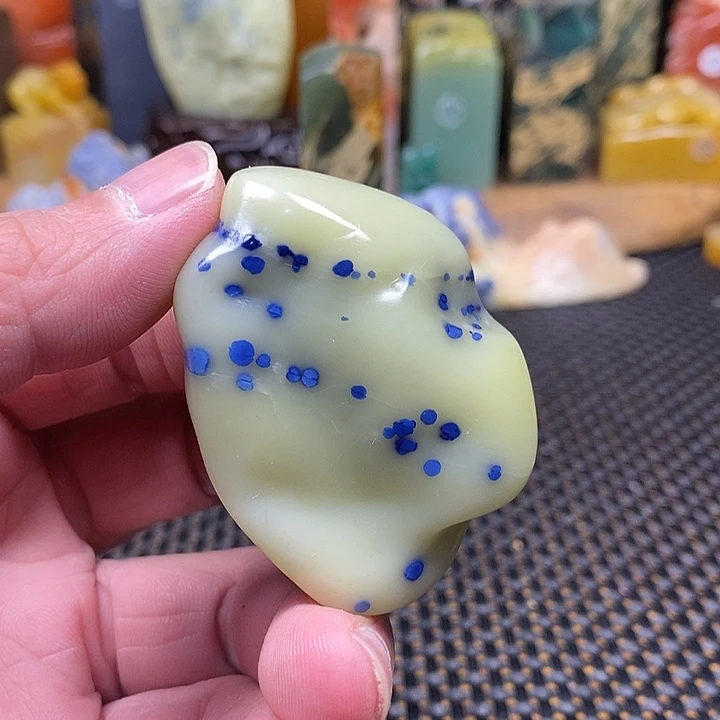 印石青田石青田篮星