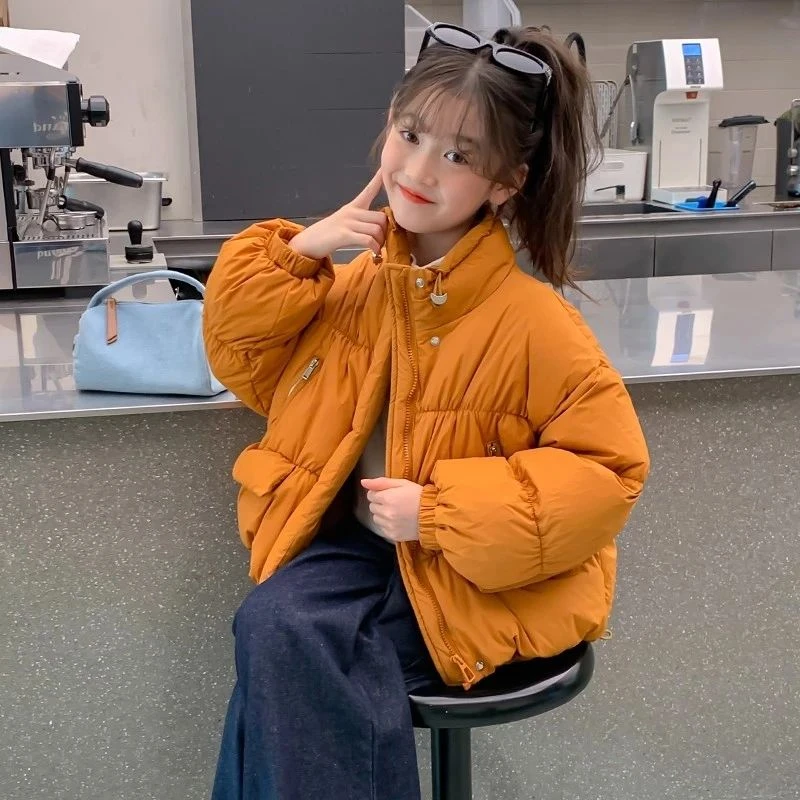 女童立领棉服冬季加厚保暖外套2025新款加厚洋气儿童冬装短款棉袄