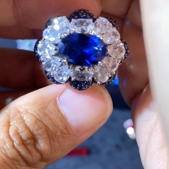 银S925镶嵌戒指红宝石