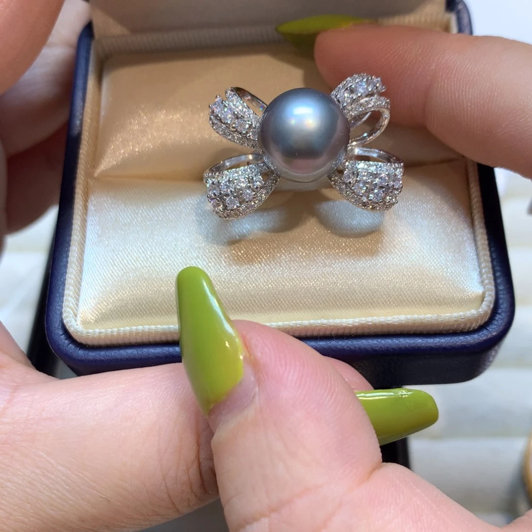 海水珍珠戒指银S925镶嵌