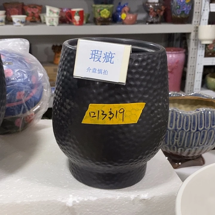 段泥花盆多肉绿植盆瑕疵有孔