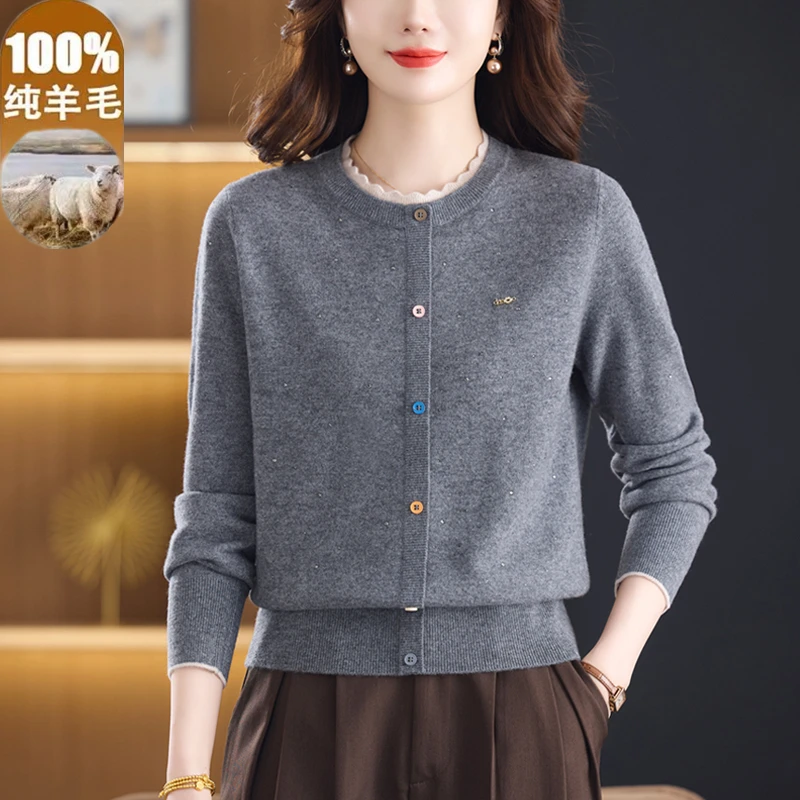 春秋新款时尚小短款年轻妈妈针织上衣开衫毛衣女2025爆款洋气外套