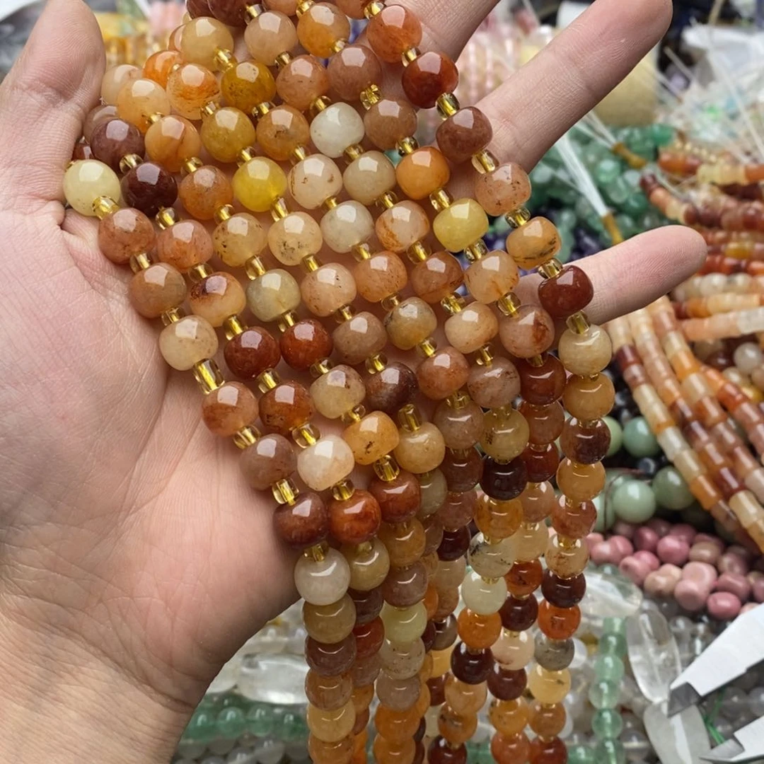 玛瑙/玉髓未镶嵌珠宝半成品一条天然8×10金丝玉老型微瑕