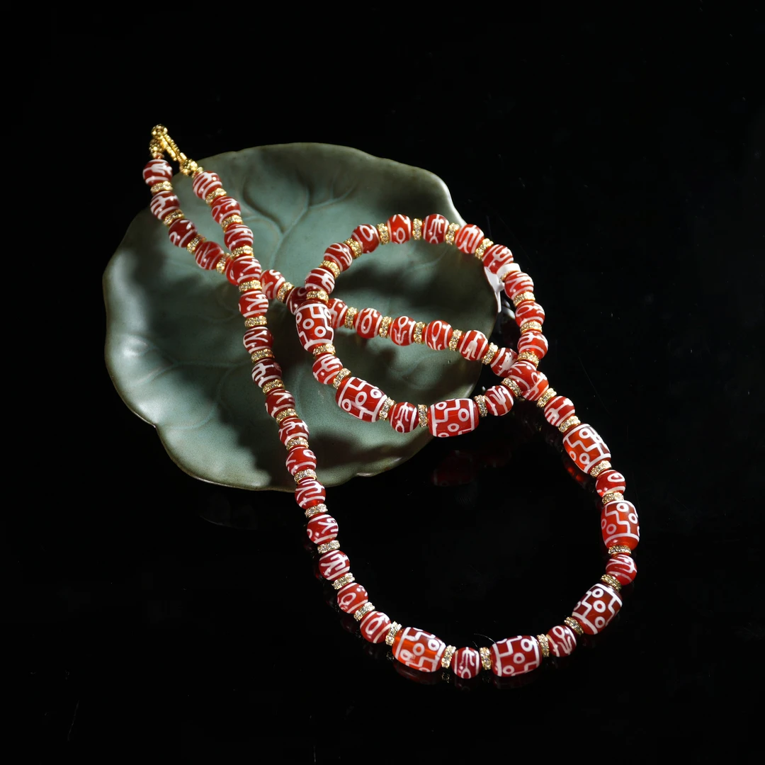 【老掌柜】红肉九眼贵人玛瑙项链/B050117/B050118