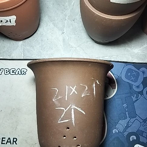 大金钟两个紫砂花盆