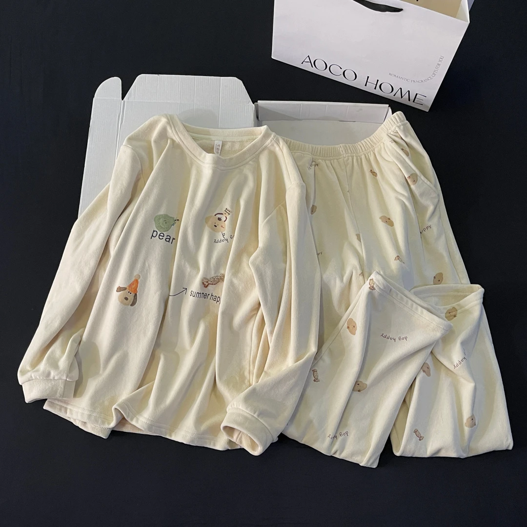 睡衣女秋冬季海岛绒大码加厚25新款珊瑚绒保暖甜美冬天家居服套装