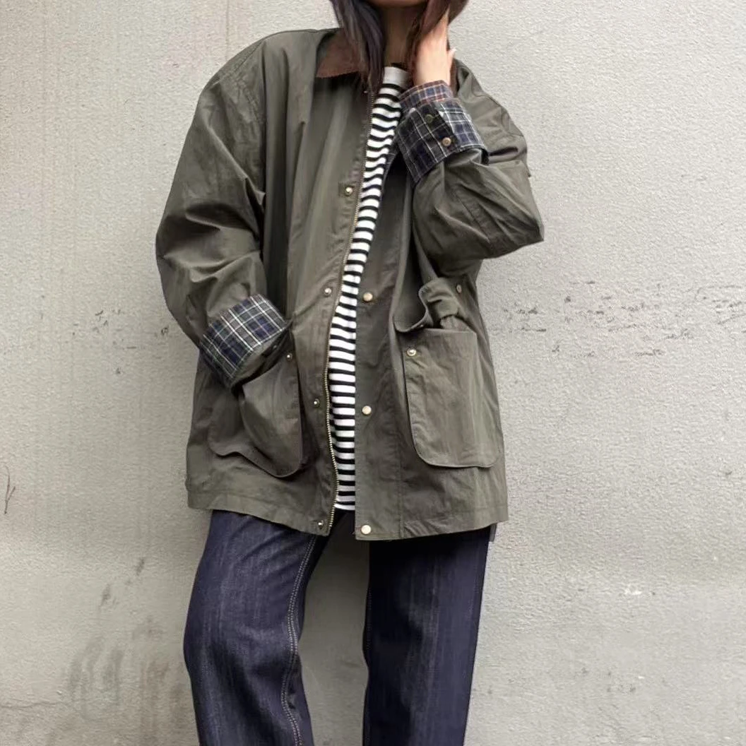 【竹外知时】条纹亚麻夹克