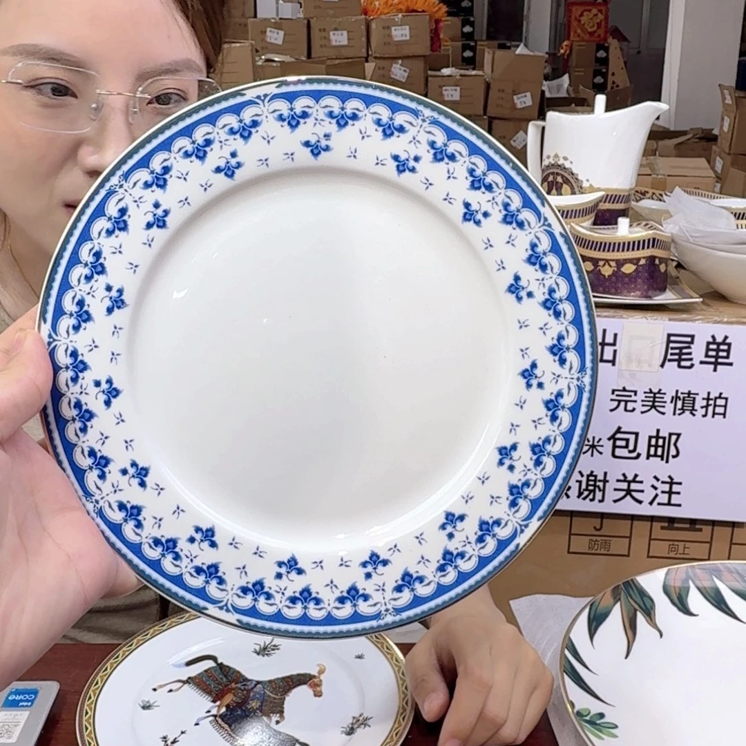 骨瓷骨瓷8英寸20cm平盘一只外贸骨瓷