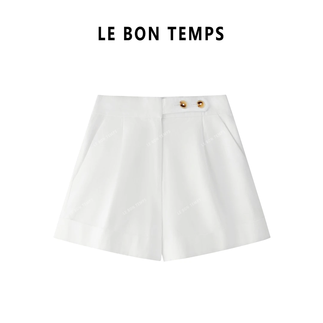 【LE BON TEMPS】优雅韵味显瘦气质老钱风短裤c801233