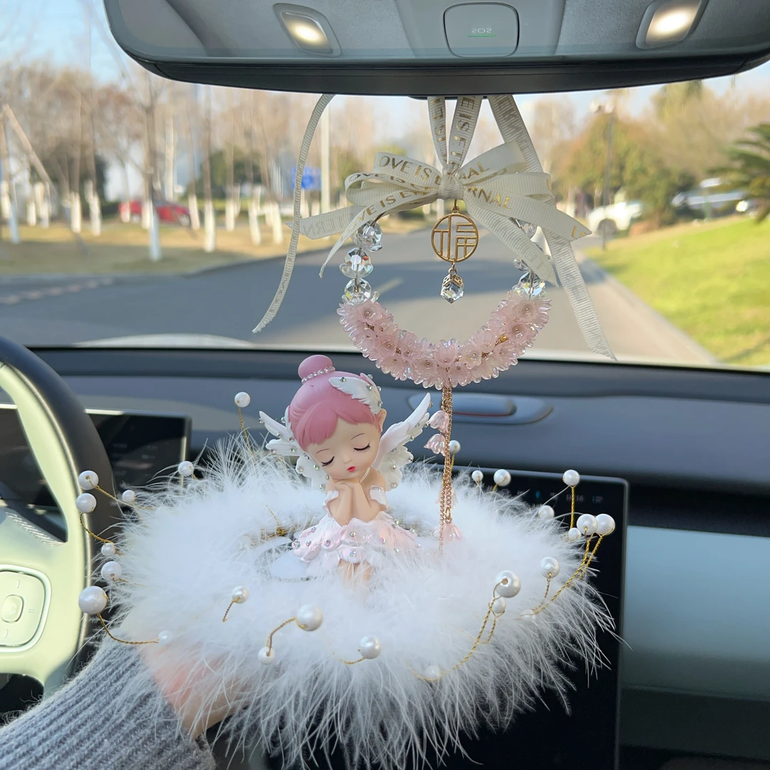 【铃兰花套装】女神镶钻贝拉天鹅铃兰花挂件车饰摆件高级感