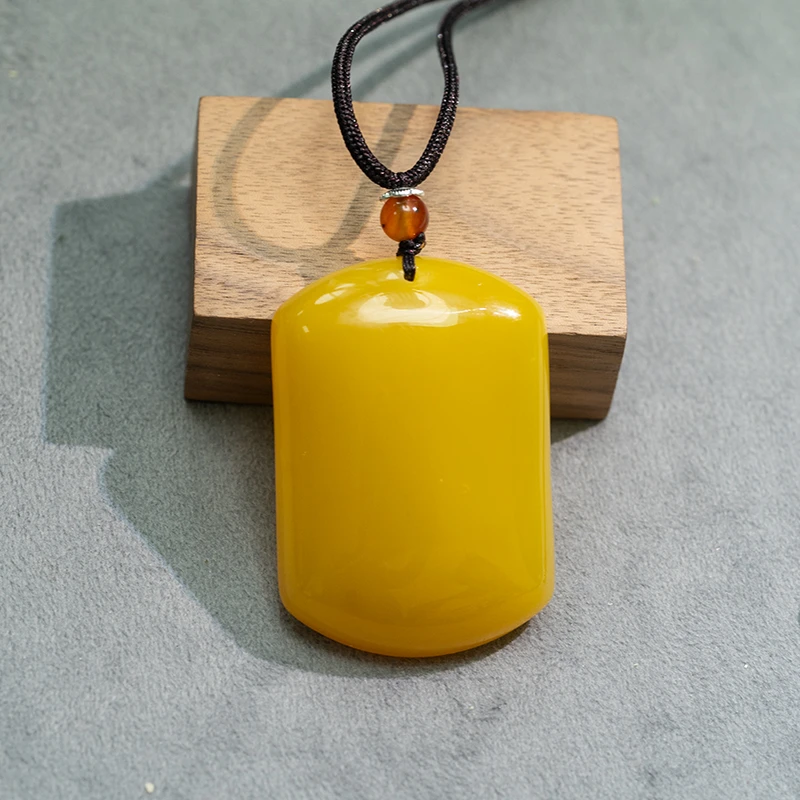 【巴基斯坦】Y0104黄玛瑙无事牌 平安无事牌吊坠 多样性发M