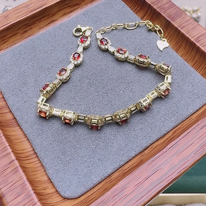 蓝宝石手链银S925镶嵌