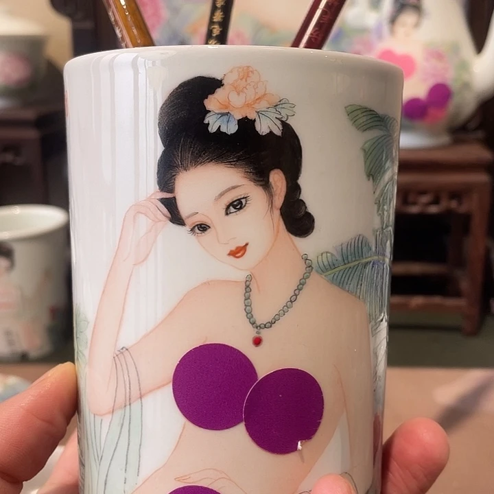 觉***沃景德镇陶瓷，手工绘画