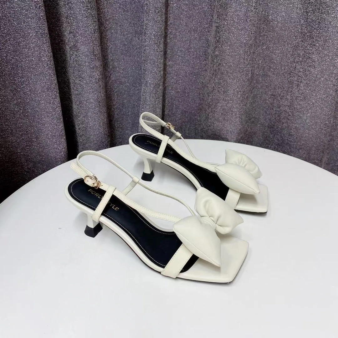 C6520 米色  夏季新款2025新款气质细高跟露趾时装女凉鞋