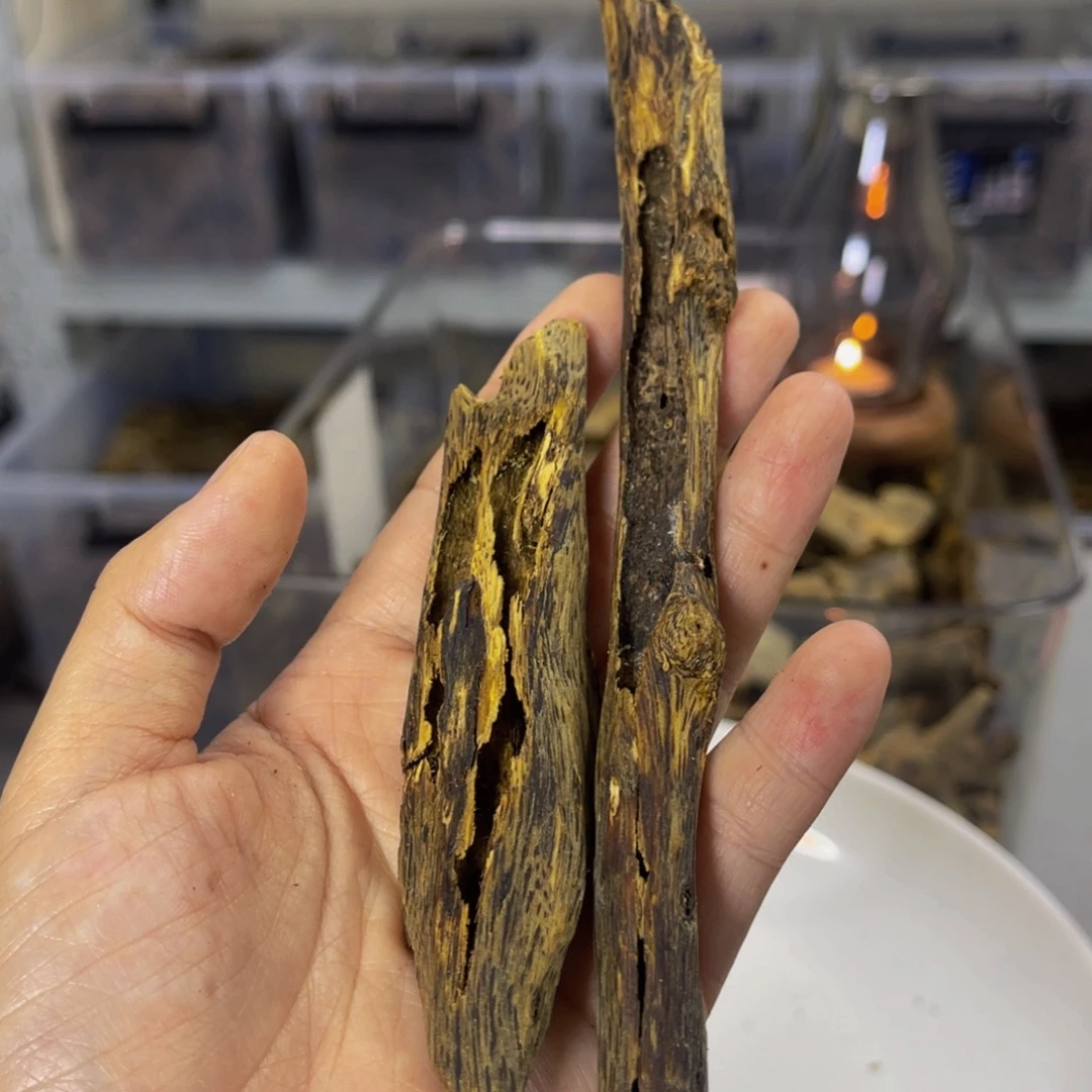 沉香枕沉香天然虫漏17.3克