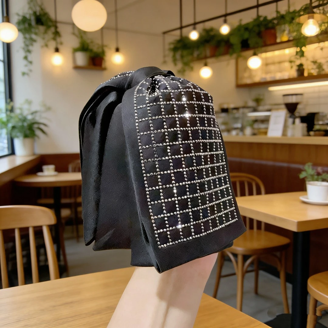 高级气质方格蝴蝶结抓夹后脑勺马尾夹子头饰百时尚发夹头花4153